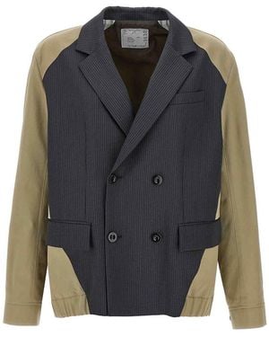 Sacai Doeskin Mix Jacket - Blue