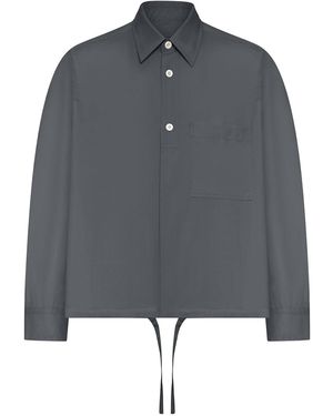 Lardini Cotton And Silk Blend Research Shirt - Grey
