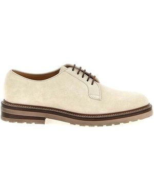 Brunello Cucinelli Suede Derby - White