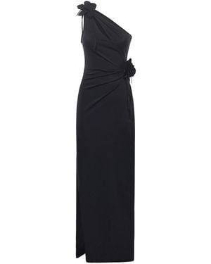 Coperni Long Asymmetrical Jersey Dress - Black