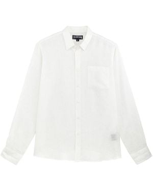 Vilebrequin Breathable Linen Long-Sleeved Shirt - White