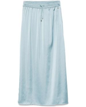 Herno Satin Skirt With Drawstring - Blue