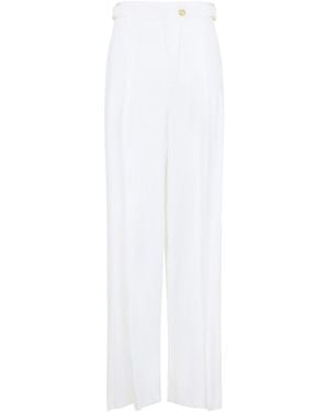Elisabetta Franchi Linen Trousers - White
