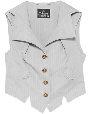 Vivienne Westwood Meryl Pinstripe Waistcoat - White