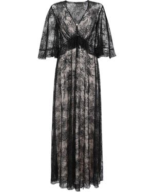 Alberta Ferretti Long Lace Dress With Sequins - Black