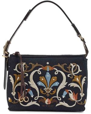 Etro Canvas Hobo S Shouldel Bag - Black