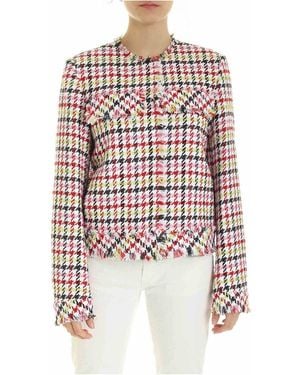KARL LAGERFELD Jacket With Fringes On The Edges - White