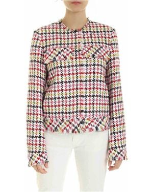KARL LAGERFELD Jacket With Fringes On The Edges - White