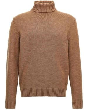 Zanone Turtle-Neck Jumper - Brown