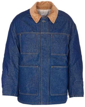 Ami Paris Padded Denim Jacket - Blue