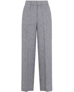 Peserico Linen Straight Pants - Gray