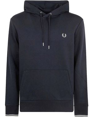 Fred Perry Tipped Hooded Sweatshirt - Blue