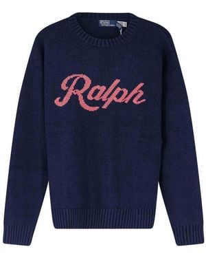 Polo Ralph Lauren Intarsia Logo Jumper - Blue