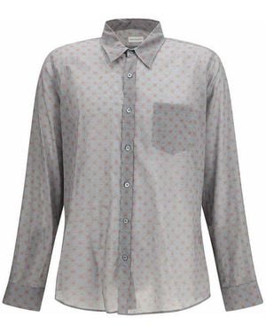 Dries Van Noten Long-Sleeved Shirt With Graphic Motif - Grey