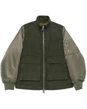 Dondup Khaki Zip-Up Bomber Jacket - Green