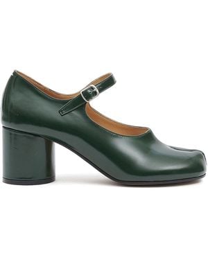 Maison Margiela Tabi 70Mm Block-Heel Court Shoes - Green