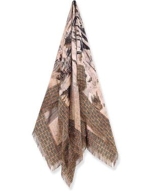 Pierre Louis Mascia Silk Scarf With Print - Natural