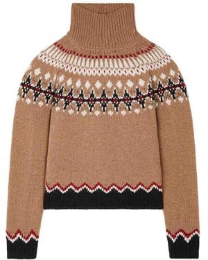 Alanui Sweet Winter Wool Turtle-Neck Sweater - Natural