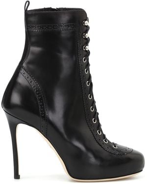 DSquared² Witness Lace-Up Heeled Booties - Black