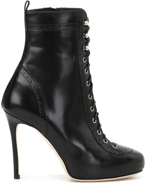 DSquared² Witness Lace-Up Heeled Booties - Black