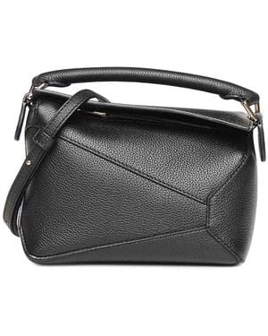 Loewe Puzzle Edge Mini Calfskin Bag - Black