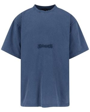 Balenciaga Logo T-Shirt - Blue