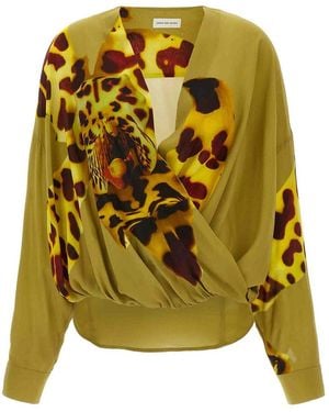 Dries Van Noten Printed Blouse - Yellow
