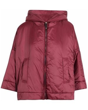 Max Mara Rainproof Canvas Padded Jacket With Hood - Red
