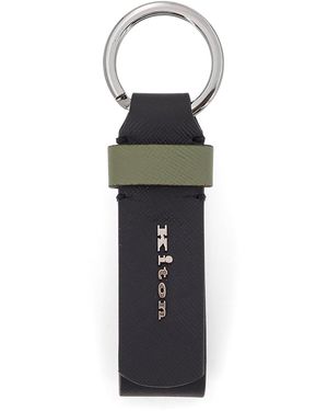 Kiton Leather Key Ring - White