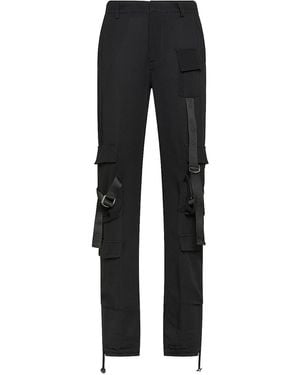 Dondup Luz Loose Cargo Viscose Trousers - Black