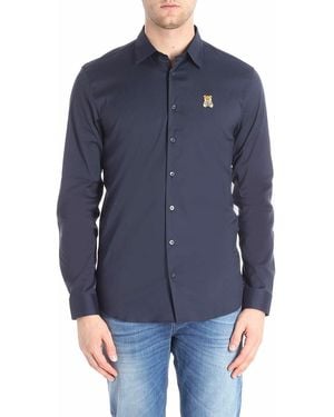 Moschino Shirt With Mini Teddy Bear - Blue