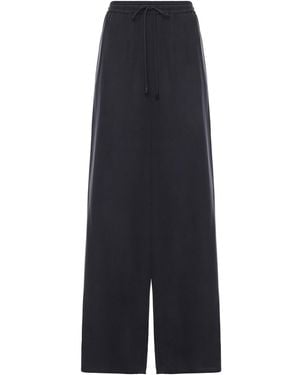 Max Mara Wide-Leg Washed Silk Pants - Blue