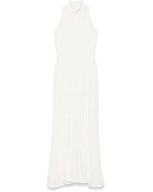 MSGM Long Cotton Dress - White