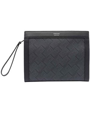 Ferragamo Monogram Pouch - Grey
