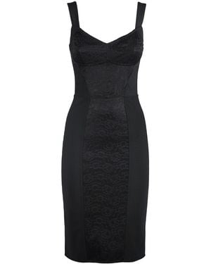 Dolce & Gabbana Floral Jacquard Midi Dress - Black