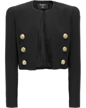 Balmain Button Short Jacket - Black