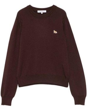 Maison Kitsuné Baby Fox Wool Crewneck Sweater - Purple