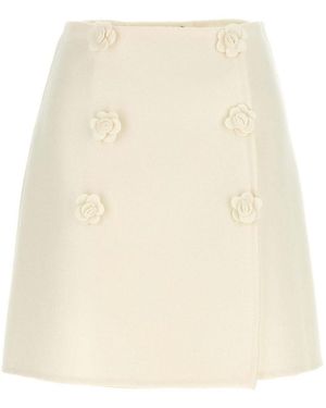 Ermanno Scervino Flower Cloth Skirt - Natural