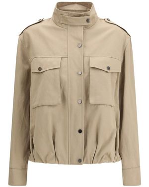 Brunello Cucinelli Jacket With Pockets - Natural