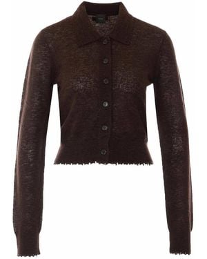 Mulberry Cardigan With Frontal Buttons Closure - Brown