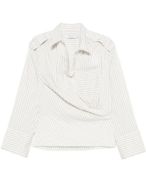 IRO Lace Striped Cotton Shirt - White