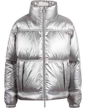 Laminar Metallic Shield High-Neck Jacket - Grey