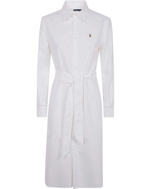Polo Ralph Lauren N Cory Long Sleeve Day Dress - White