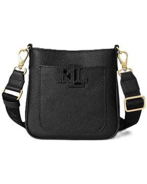 Ralph Lauren Cmryn Sm Crs-Crossbody-Small-Pebbled Lthr/Web - Black