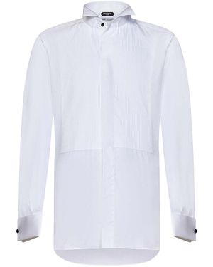Franzese Collection Albini Cotton Mill Cotton Tuxedo Shirt - White