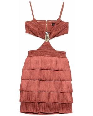 PATBO Amethyst Fringe Mini Dress - Red