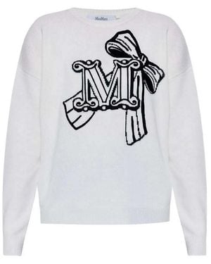 Max Mara Monogram-Pattern Jumper - Grey