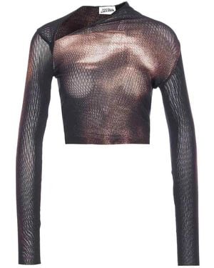 Jean Paul Gaultier Mesh Asymmetric Top - Grey
