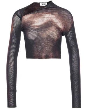 Jean Paul Gaultier Mesh Asymmetric Top - Gray