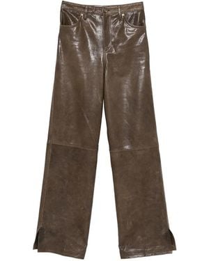 Golden Goose Melany Leather Trousers - Brown